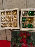 Assorted Christmas glass ornaments and poinsettia arrangement - thumbnail 2 of 4
