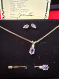 Amethyst Jewelry Set (pendant, earrings, stickpin) - thumbnail 4 of 4