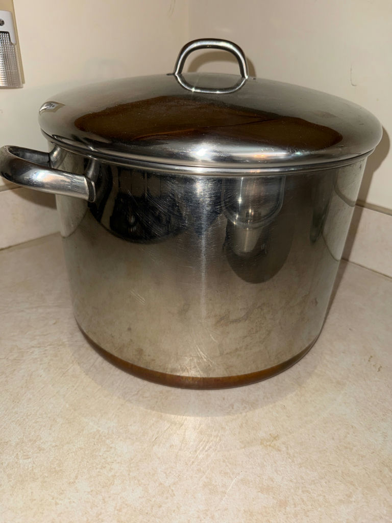 Large stainless steel stock pot with lid - image 1 of 2