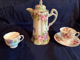 Nippon Floral porcelain teapot with lid and two teacups with saucers - thumbnail 2 of 4