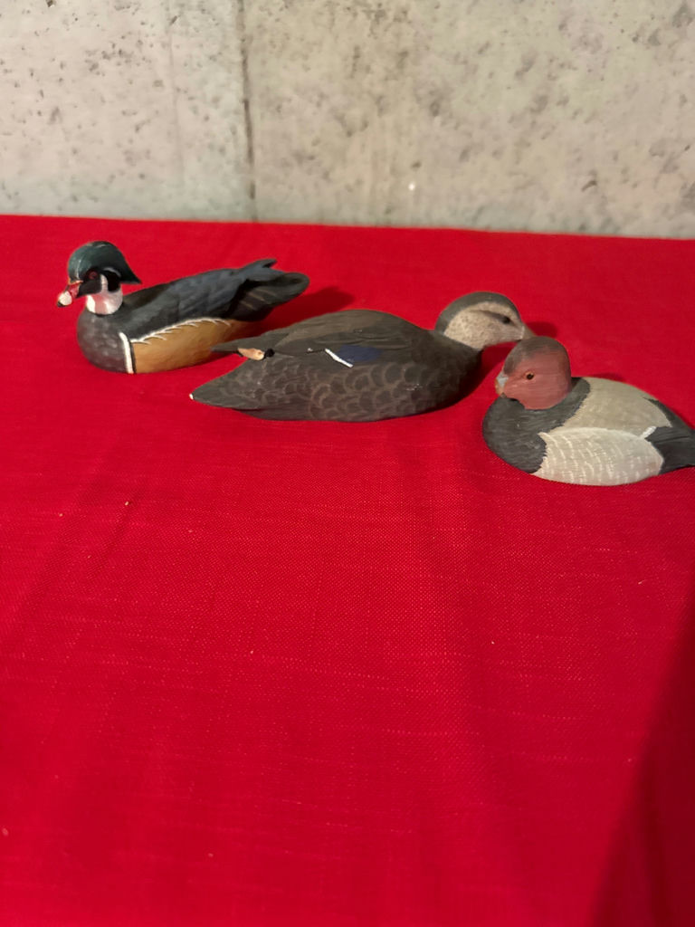 Three hand-painted wooden duck decoys - image 1 of 5