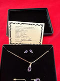 Amethyst Jewelry Set (pendant, earrings, stickpin) - thumbnail 1 of 4