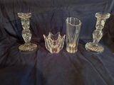 Crystal glassware: Waterford , Lenox and Orrefors candlesticks, vase, and decorative bowl - thumbnail 1 of 5