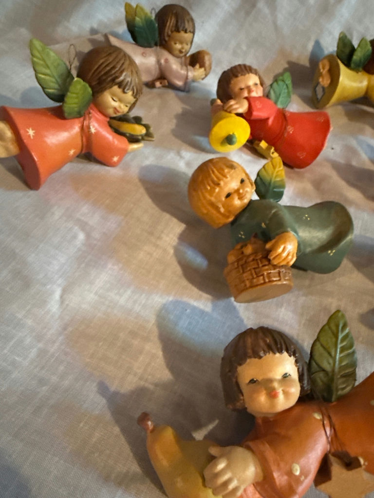 Anri Vintage Christmas angel figurines and 1958 Snoopy ornament tag - image 2 of 6