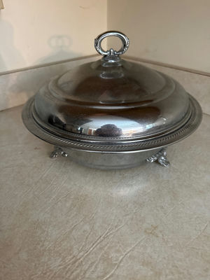 Silver-plated footed tureen with lid and PYREX - Image 1 of 4
