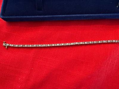 Tanzanite Diamond Tennis Bracelet - Image 1 of 2
