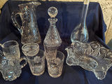 Crystal glassware set with etched floral patterns - thumbnail 1 of 6