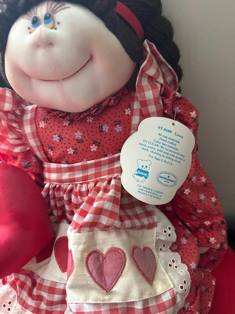 Heart-Patterned Rag Doll Plush with Tag - image 2 of 2