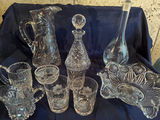 Crystal glassware set with etched floral patterns - thumbnail 2 of 6