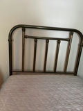 Brass full size metal bed frame with mattress - thumbnail 3 of 5