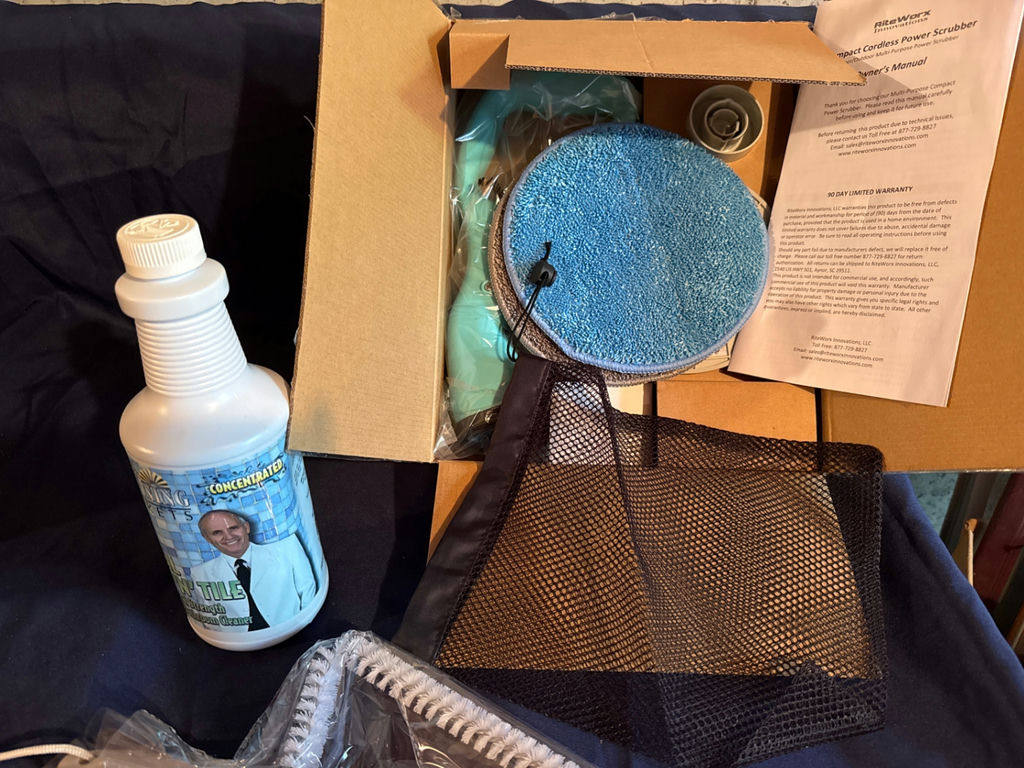 New Cordless Power Scrubber Kit with Pads, Cleaner, and Manual - image 2 of 4