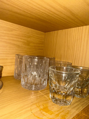 Set of faceted clear glass tumblers - Image 1 of 2