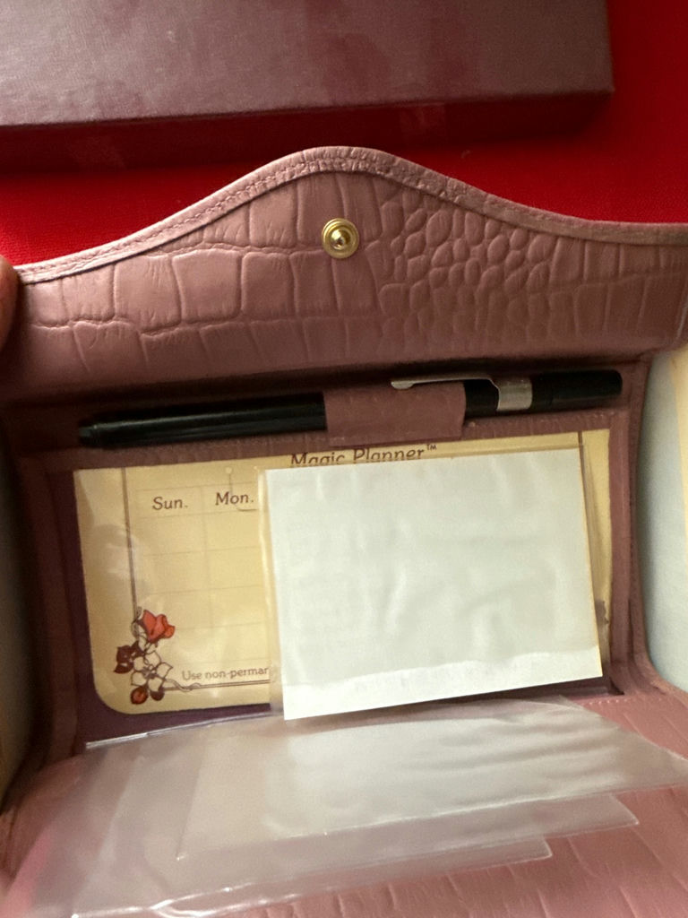 Pink crocodile-embossed Buxton wallet in box - image 2 of 2