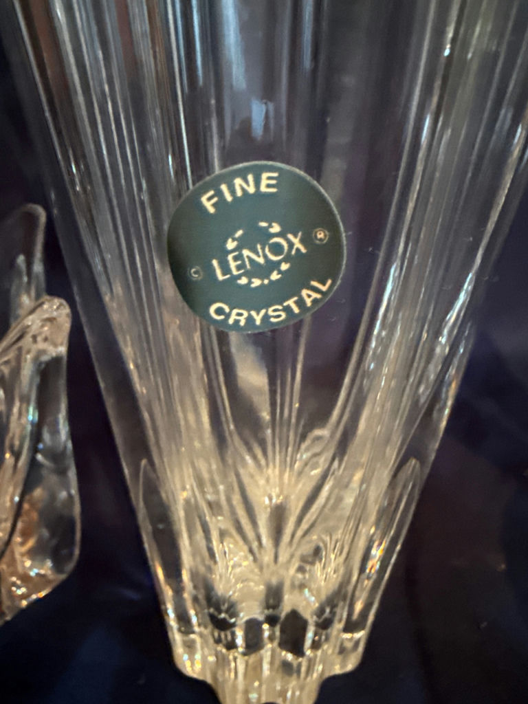 Crystal glassware: Waterford , Lenox and Orrefors candlesticks, vase, and decorative bowl - image 4 of 5