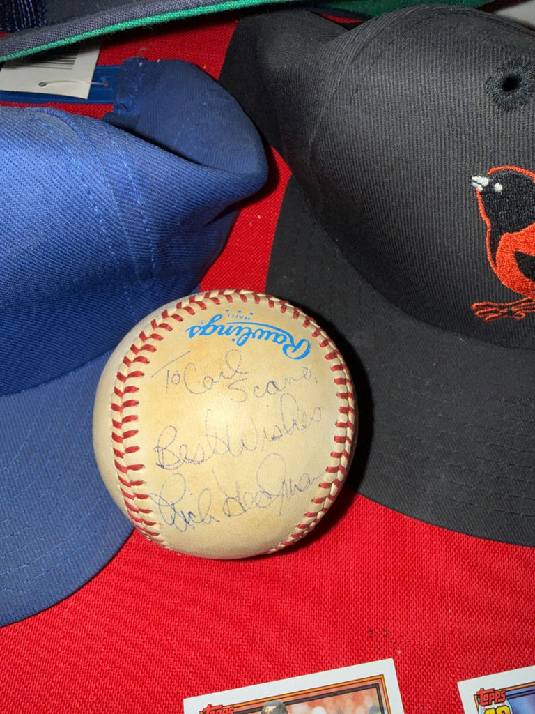 Baseball caps, Rich Gedman a signed baseball, and trading cards - image 2 of 2