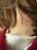 Three cloth dolls on a bench - thumbnail 4 of 6