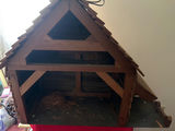Wooden light up creche’ with straw nesting material - thumbnail 1 of 4