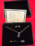 Amethyst Jewelry Set (pendant, earrings, stickpin) - thumbnail 2 of 4