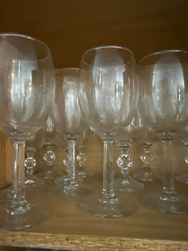 Crystal wine glasses with decorative stems - image 2 of 3