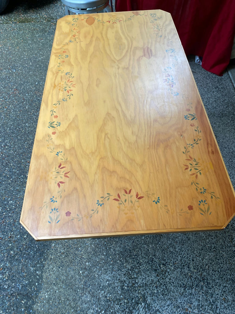 Wooden Table with Metal Stools - image 2 of 7