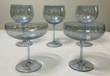 Blue-gray stemware set: wine glasses and coupe glasses - thumbnail 3 of 3