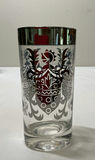 Vintage Etched glass tumblers with metallic rims - thumbnail 2 of 3
