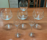 Blue-gray stemware set: wine glasses and coupe glasses - thumbnail 1 of 3