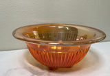 Assorted bowls: green scalloped, amber ribbed glass, blue, and white scalloped-edge - thumbnail 2 of 4