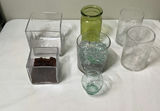 Assorted glassware collection: vases, jars, display boxes - thumbnail 1 of 4