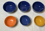 Colorful ceramic bowls with two blue mugs - thumbnail 3 of 3