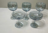 Blue-gray stemware set: wine glasses and coupe glasses - thumbnail 2 of 3