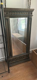 Pair of Ornate Dark Wood Framed Floor Mirrors - thumbnail 1 of 4