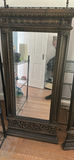 Pair of Ornate Dark Wood Framed Floor Mirrors - thumbnail 2 of 4
