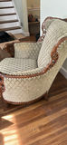 Ornate Upholstered Wingback Armchair - thumbnail 3 of 6
