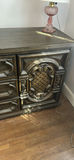 Dark Wood Dresser with Carved Cabinet Doors - thumbnail 3 of 4