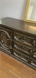 Dark Wood Dresser with Carved Cabinet Doors - thumbnail 4 of 4