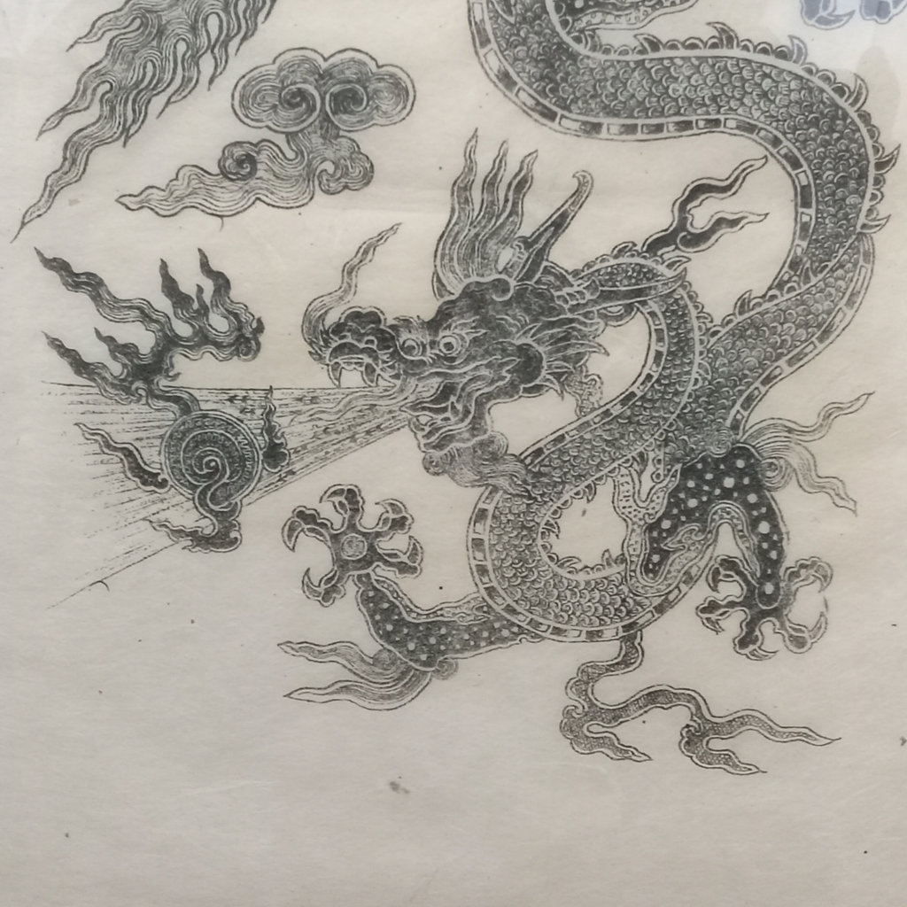 Tibetan Dragon Woodcut Print - image 1 of 6