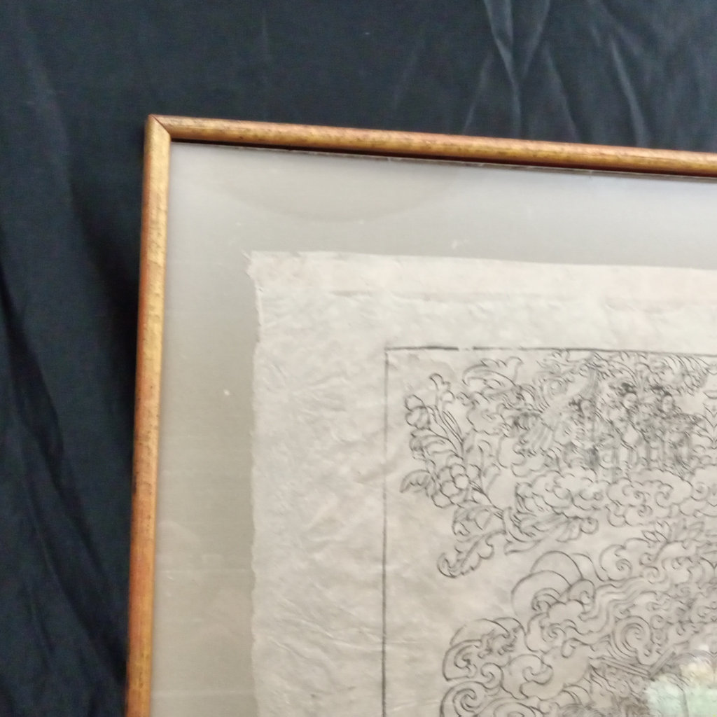 Vintage Framed Buddha with His Assembly Woodcut - image 5 of 10