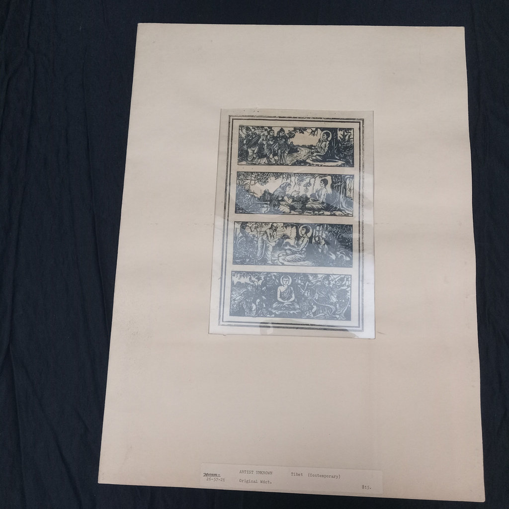 Tibetan Buddha Unframed Woodcut - image 3 of 11