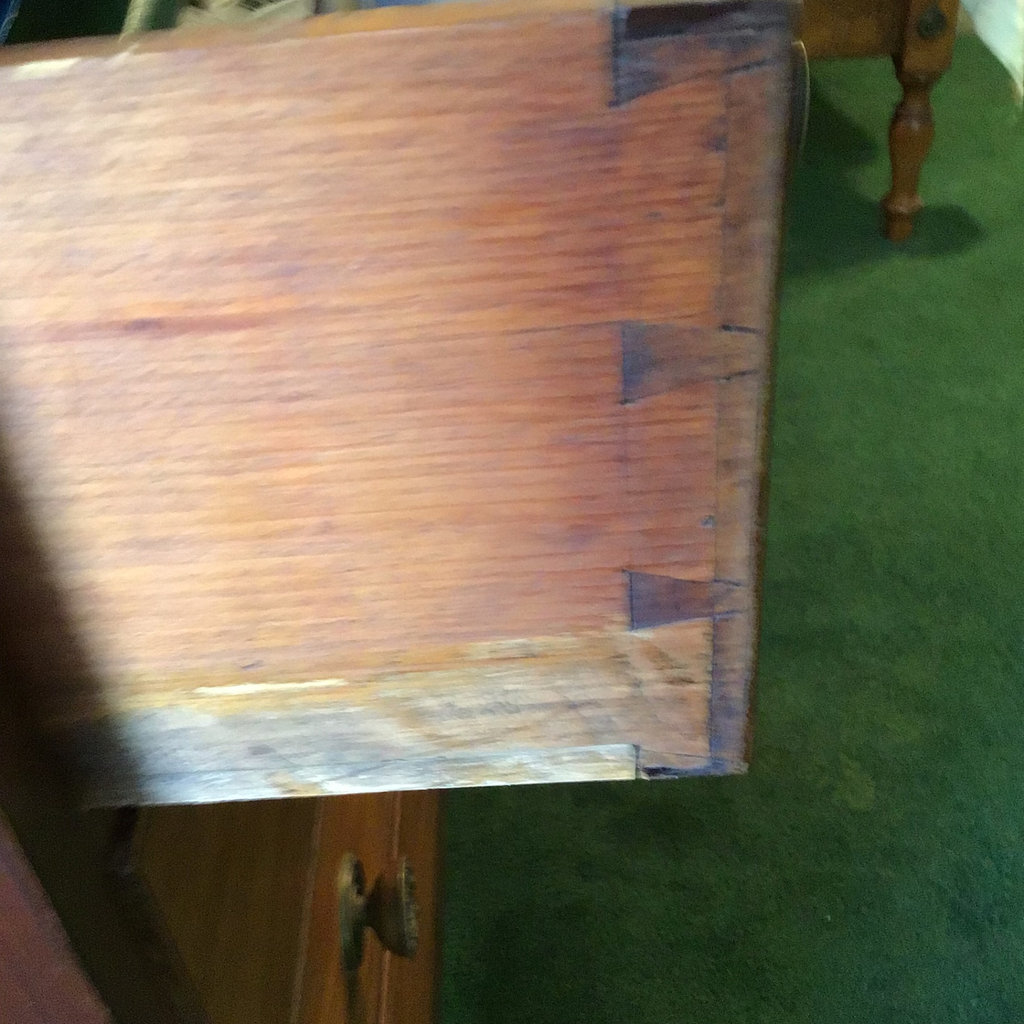 Vintage Wood Dresser With Brass Pulls - image 4 of 8