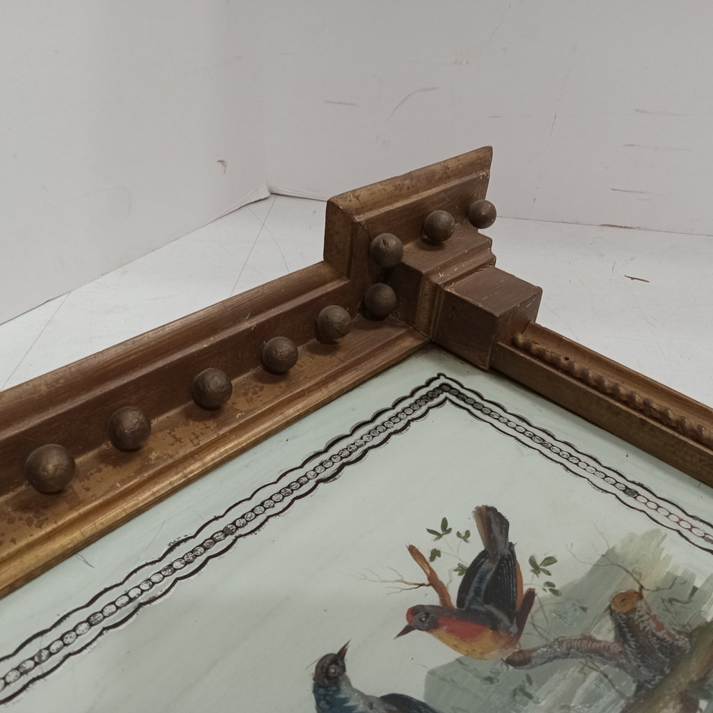 Antique Trumeau Reverse Painted Mirror - image 9 of 11