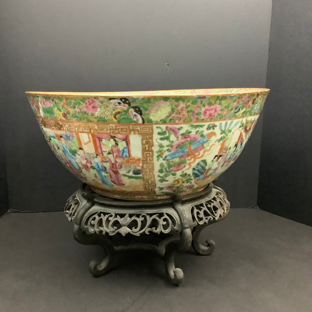 Antique Famille Rose Bowl w/ Stand - image 2 of 10