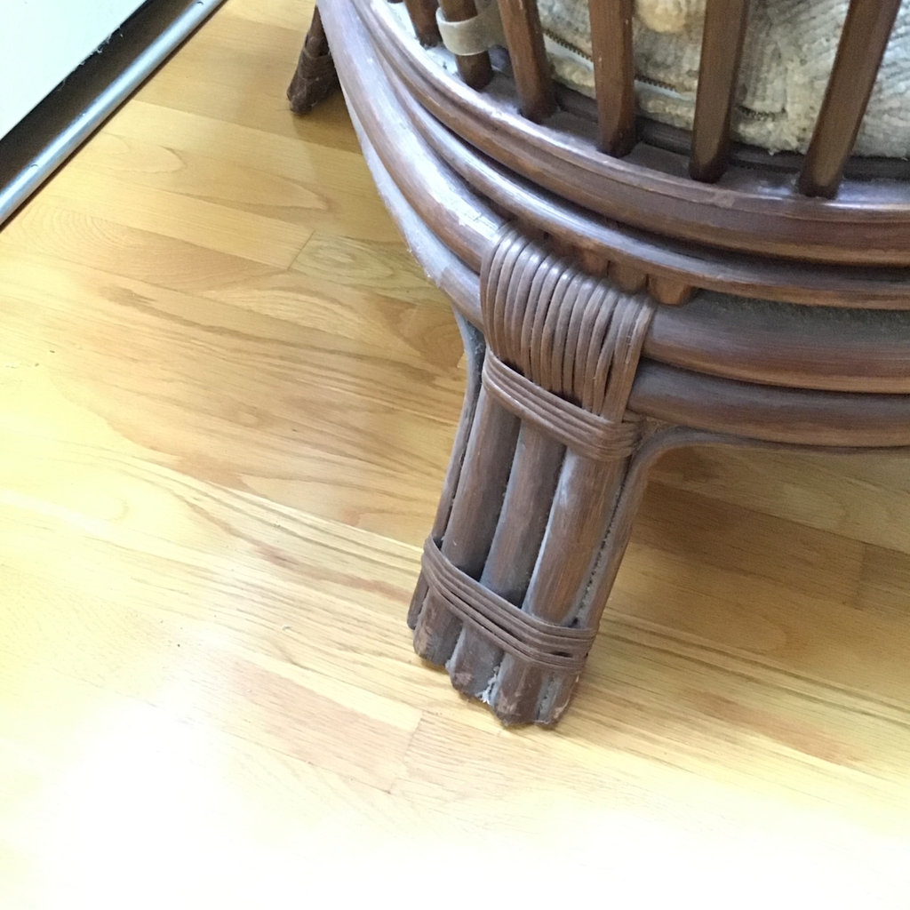 Bamboo and Boucle Upholstered Wide Chair - image 3 of 5