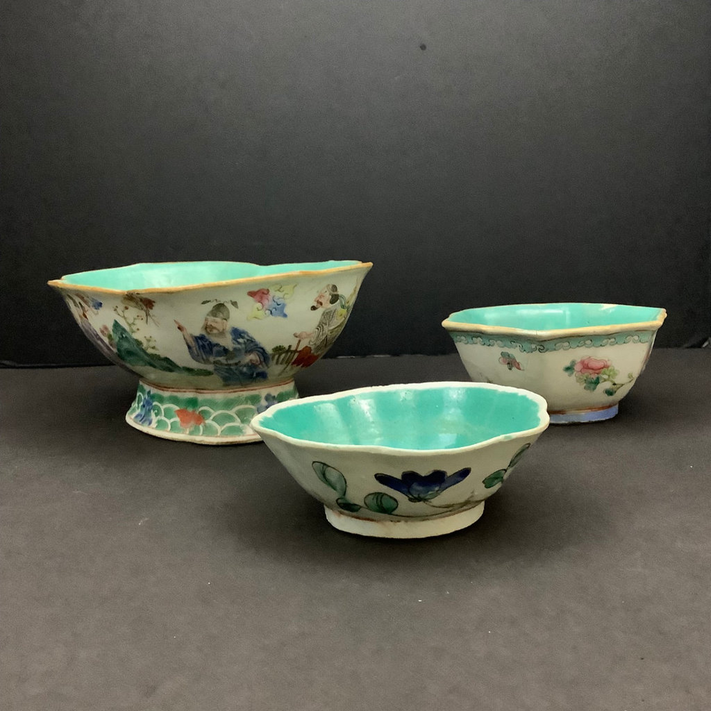 Antique Chinese Turquoise Bowls  - image 1 of 12