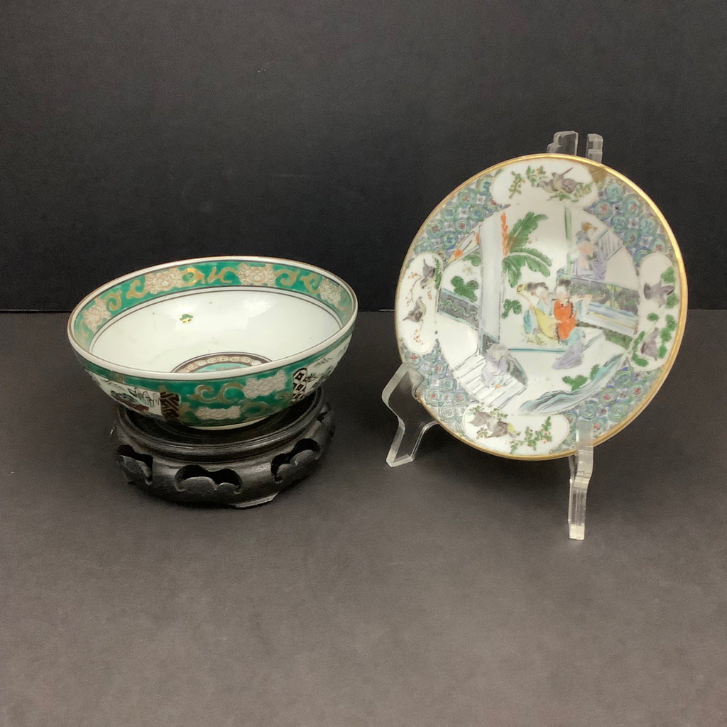 Small Imari Bowl and Asian Plate - image 1 of 9