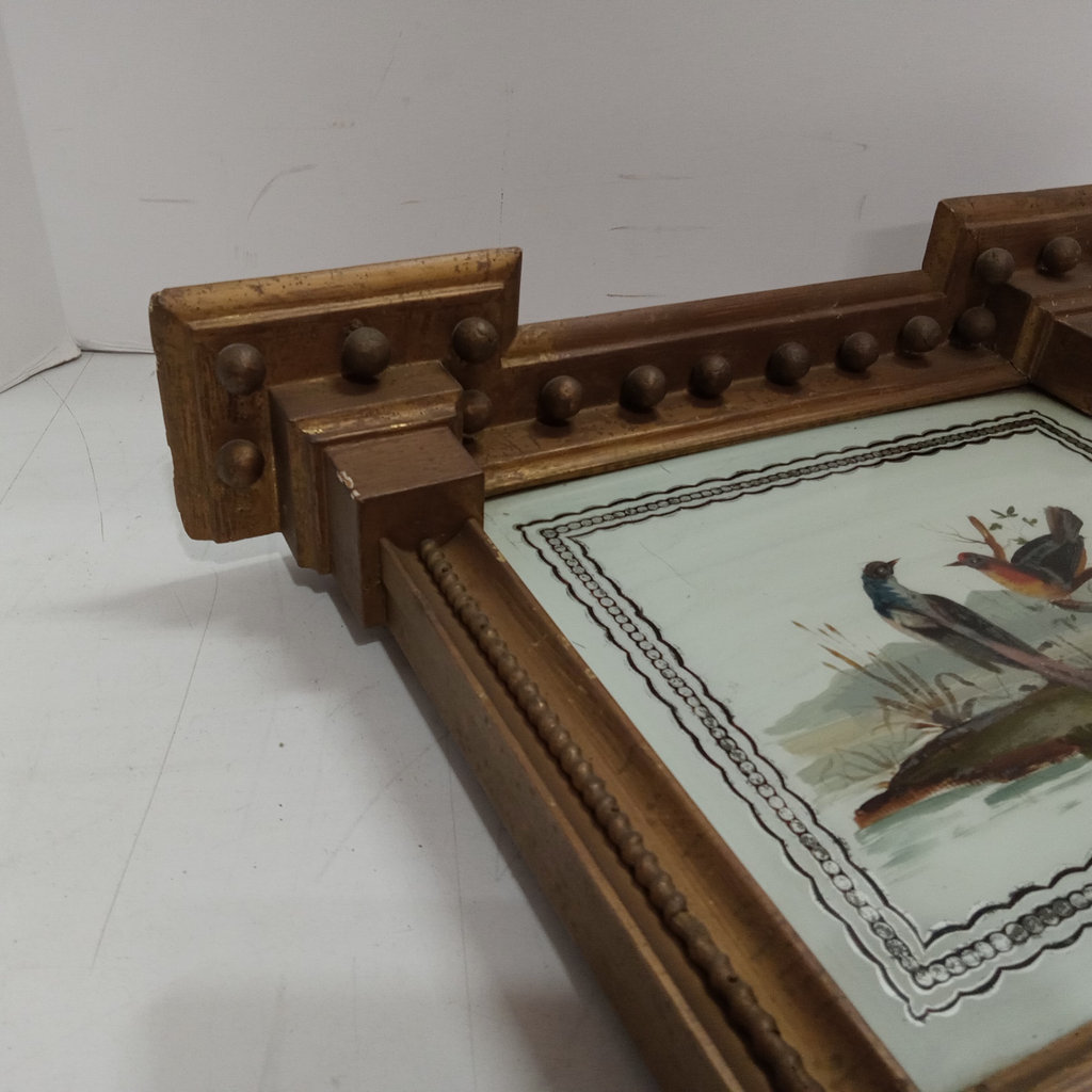 Antique Trumeau Reverse Painted Mirror - image 6 of 11