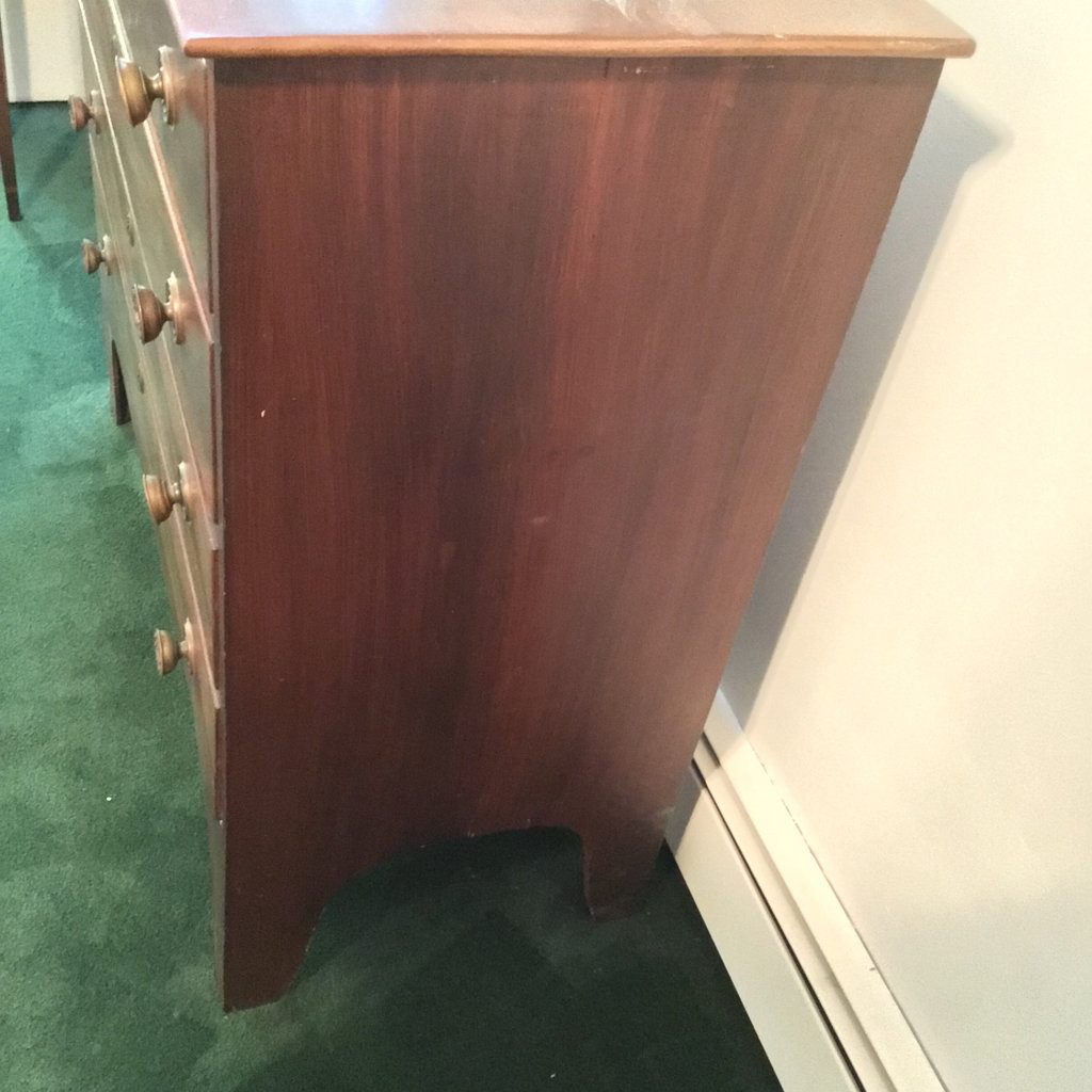 Vintage Wood Dresser With Brass Pulls - image 6 of 8