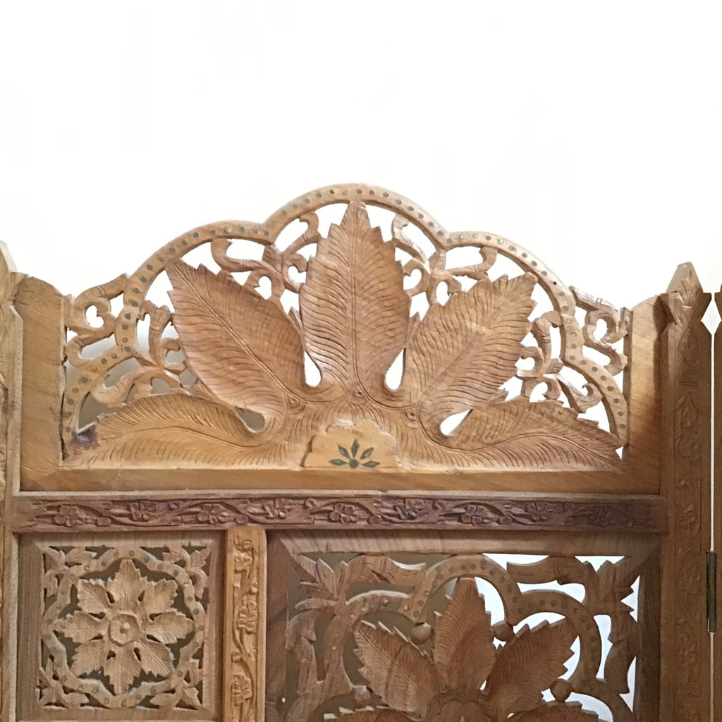 Moroccan Wood Screen with Inlay - image 2 of 6