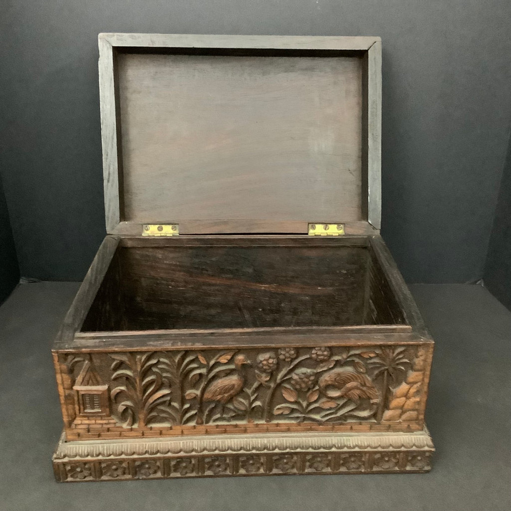 Tibetan Carved Wood Box - image 4 of 6