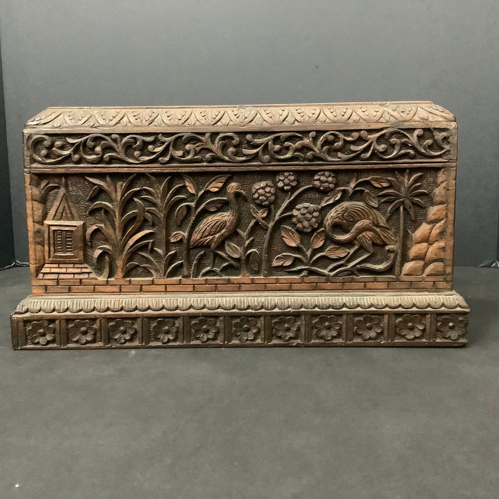 Tibetan Carved Wood Box - image 3 of 6